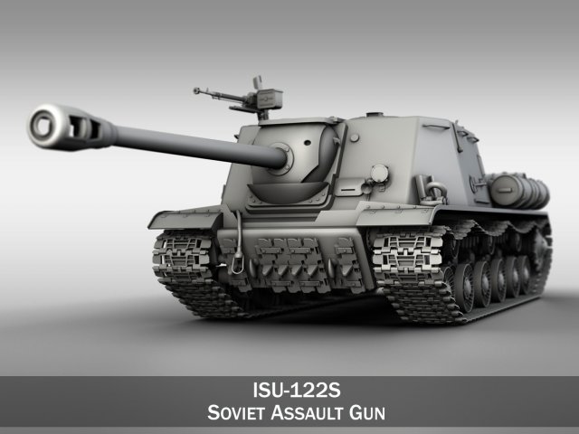 isu-122s - soviet assault 3D Модель .c4d .max .obj .3ds .fbx .stl .blend 