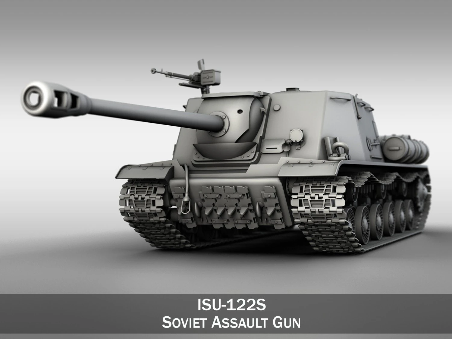 isu-122s - soviet assault 3D Model .c4d .max .obj .3ds .fbx .stl .blend 