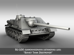 su-100 - soviet tank destroyer 3D मॉडल
