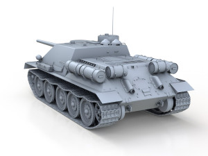su-100 - soviet tank destroyer Model 3D