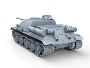 su-100 - soviet tank destroyer 3D Model