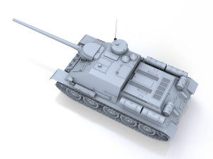 su-100 - soviet tank destroyer Model 3D