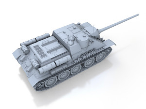 su-100 - soviet tank destroyer Model 3D