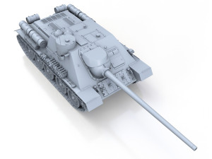 su-100 - soviet tank destroyer Model 3D