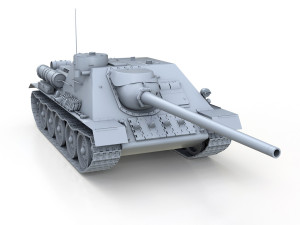 su-100 - soviet tank destroyer Model 3D