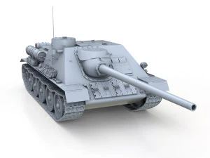 su-100 - soviet tank destroyer 3D Model
