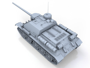 su-100 - soviet tank destroyer Model 3D