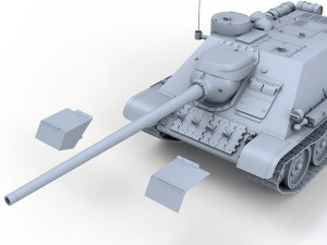 su-100 - soviet tank destroyer Model 3D