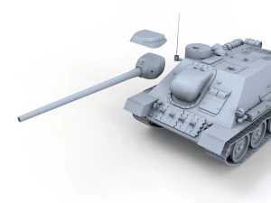 su-100 - soviet tank destroyer 3D Model