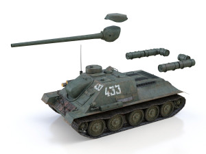 su-100 - 433 - soviet tank destroyer Modèle 3D