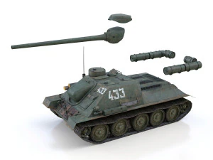 su-100 - 433 - soviet tank destroyer 3D Model