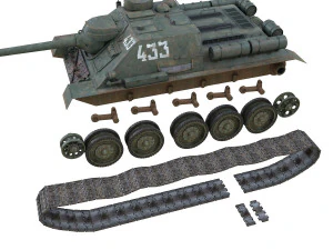 su-100 - 433 - soviet tank destroyer 3D Model