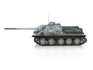 su-100 - e414 - soviet tank destroyer 3D Model