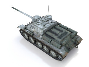 su-100 - e414 - soviet tank destroyer 3D Model