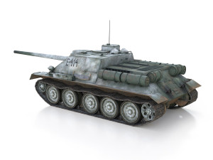 su-100 - e414 - soviet tank destroyer 3D Model