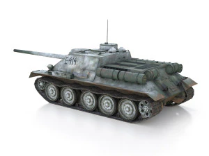 su-100 - e414 - soviet tank destroyer 3D Model