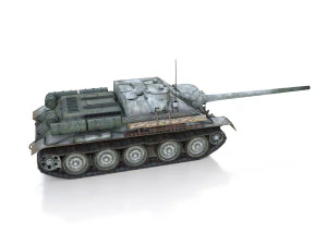 su-100 - e414 - soviet tank destroyer 3D Model