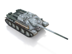 su-100 - e414 - soviet tank destroyer 3D Model