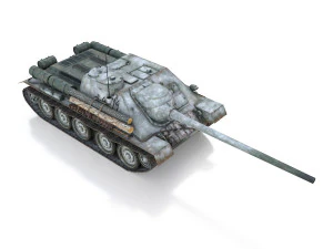 su-100 - e414 - soviet tank destroyer 3D Model