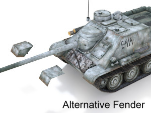 su-100 - e414 - soviet tank destroyer 3D Model