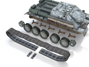 su-100 - e414 - soviet tank destroyer 3D Model