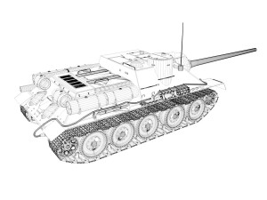 su-100 - e414 - soviet tank destroyer 3D Model