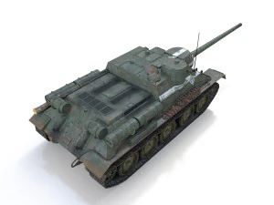 su-100 - 22 - soviet tank destroyer 3D Model