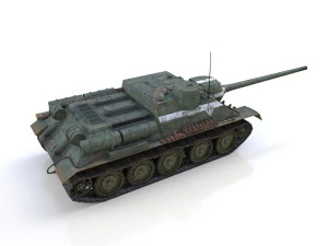 su-100 - 22 - soviet tank destroyer 3D Model