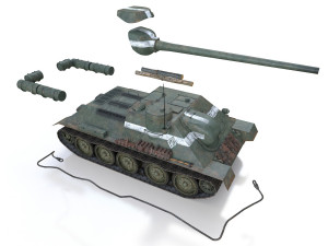su-100 - 22 - soviet tank destroyer 3D Модель