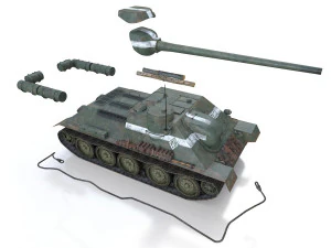su-100 - 22 - soviet tank destroyer 3D Model