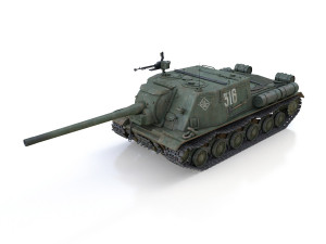 isu-122 - 316 - soviet heavy self-propelled 3D-Modell