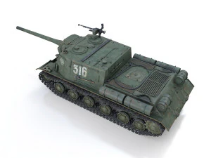 isu-122 - 316 - soviet heavy self-propelled 3D Model