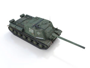 isu-122 - 316 - soviet heavy self-propelled 3D Model