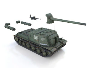 isu-122 - 316 - soviet heavy self-propelled 3D Model