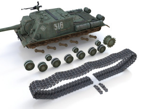isu-122 - 316 - soviet heavy self-propelled 3D-Modell