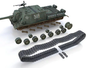 isu-122 - 316 - soviet heavy self-propelled 3D Model