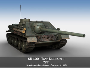 su-100 - 23 - soviet tank destroyer 3Dモデル