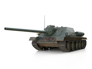 su-100 - 23 - soviet tank destroyer 3D Model
