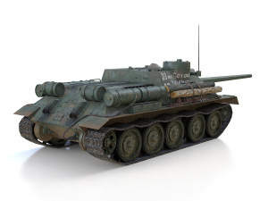 su-100 - 23 - soviet tank destroyer 3D Model