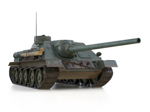 su-100 - 23 - soviet tank destroyer 3D Model