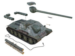 su-100 - 23 - soviet tank destroyer 3D Model