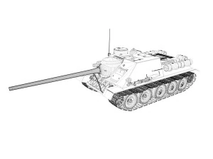 su-100 - 23 - soviet tank destroyer 3D Model