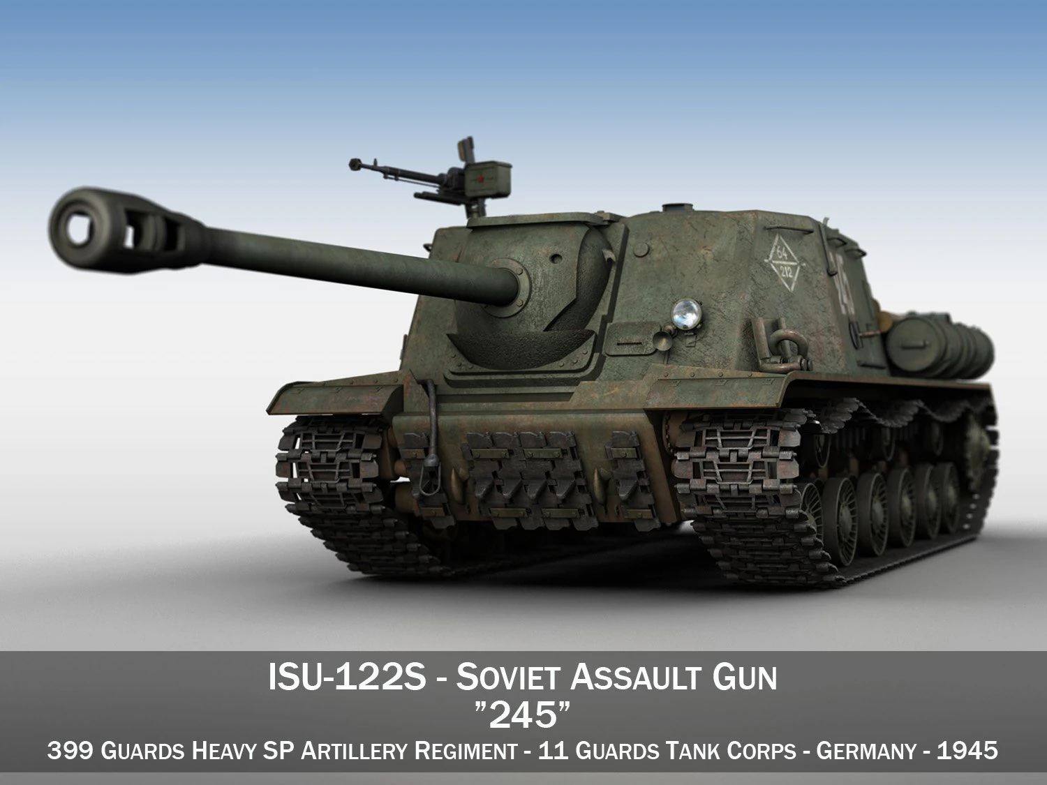 isu-122s - 245 - soviet assault 3D Model .c4d .max .obj .3ds .fbx .stl .blend