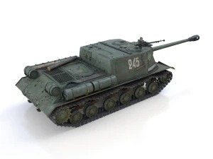 isu-122s - 245 - soviet assault 3D Model