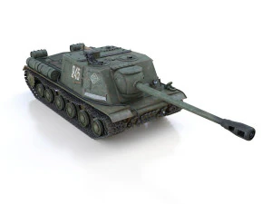 isu-122s - 245 - soviet assault 3D Model