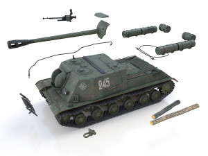 isu-122s - 245 - soviet assault 3Dモデル
