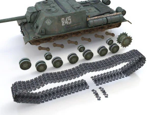 isu-122s - 245 - soviet assault 3D Model