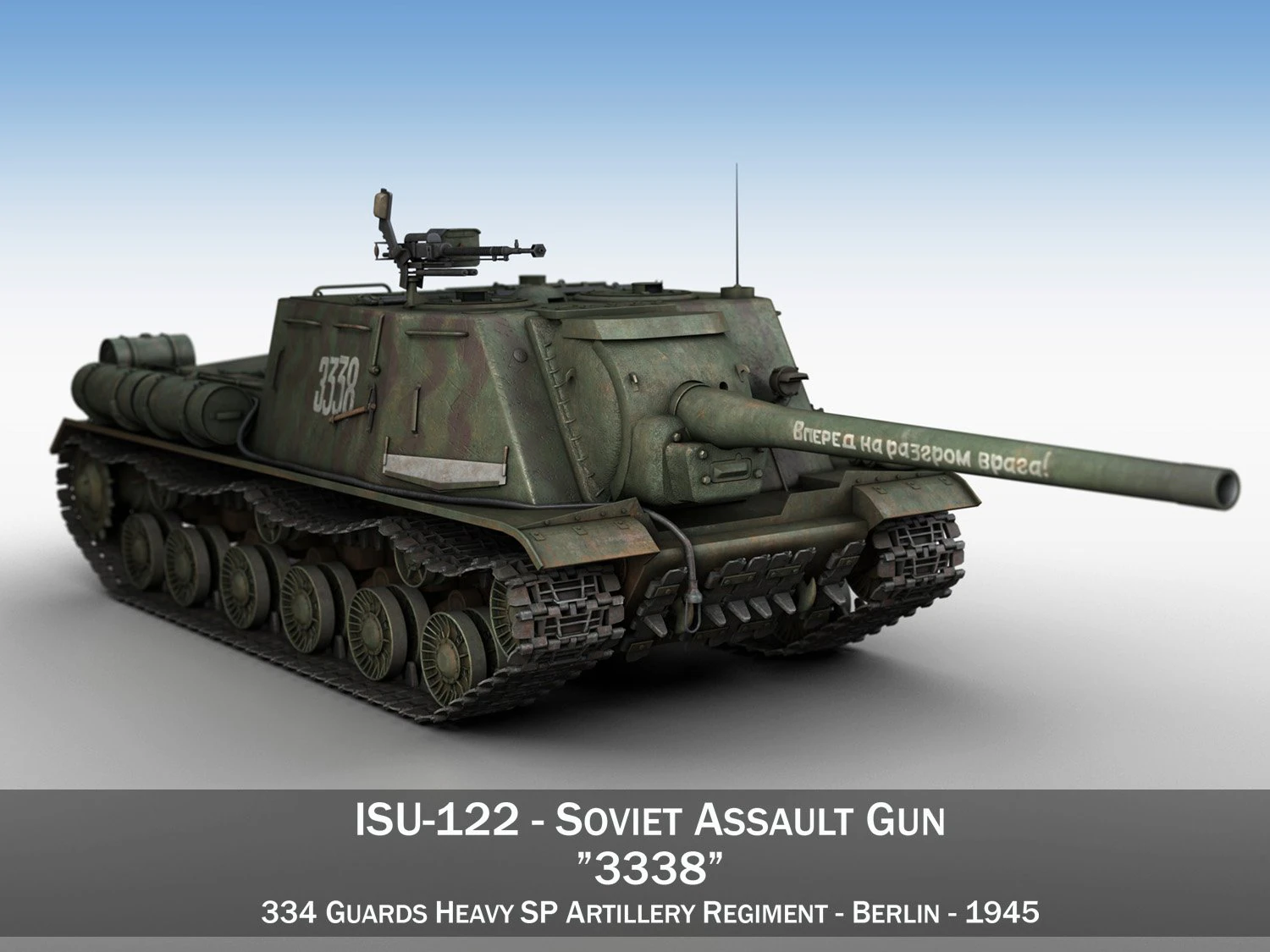 isu-122 - 3338 - soviet heavy self-propelled 3D Model .c4d .max .obj .3ds .fbx .stl .blend 