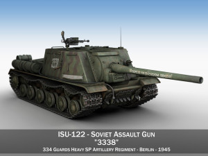 isu-122 - 3338 - soviet heavy self-propelled Modello 3D