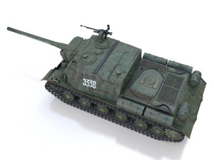 isu-122 - 3338 - soviet heavy self-propelled 3D-Modell